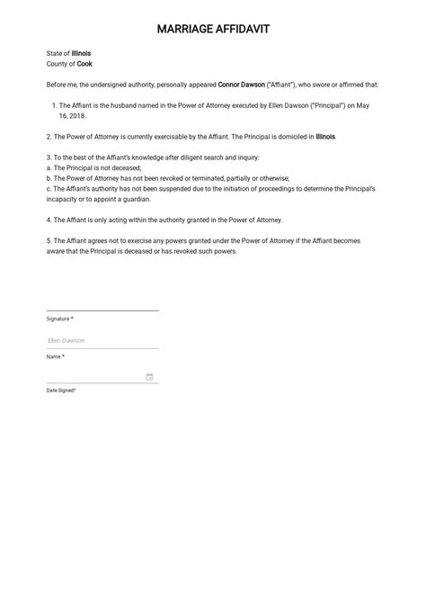 affidavit letter  immigration marriage  template