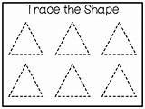 Triangle Tracing Worksheets Shape Activities Prep Presch sketch template