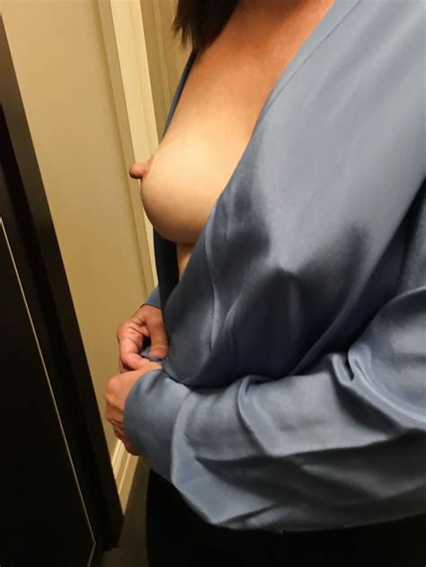 Wife S Brakes Hard Nipples In Blue Satin 5 Pics Xhamster