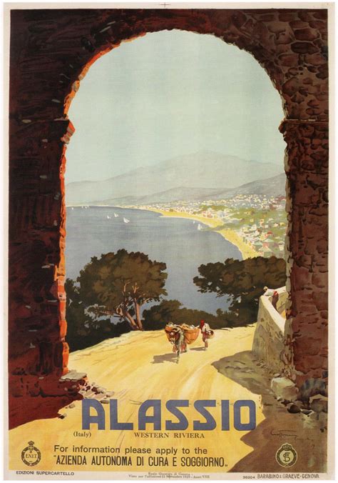 alassio italy vintage travel poster 1929