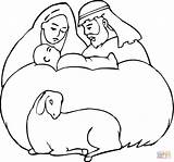 Jesus Birth Coloring Easy Drawing Pages Simple Color Getdrawings Printable sketch template