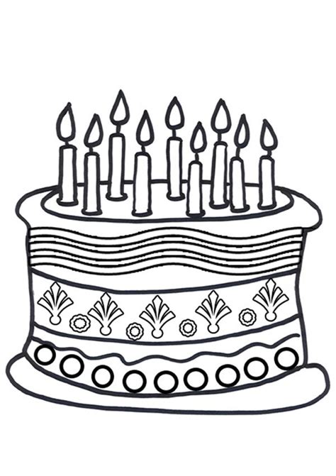 birthday cake colouring page kids activity sheets
