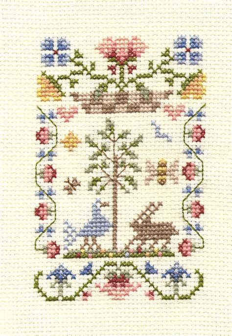 art beneath  cottonwoods cross stitch mini sampler