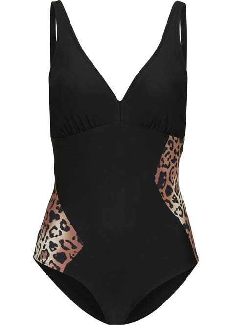 stijlvol shaping badpak sterk corrigerend zwart luipaardprint
