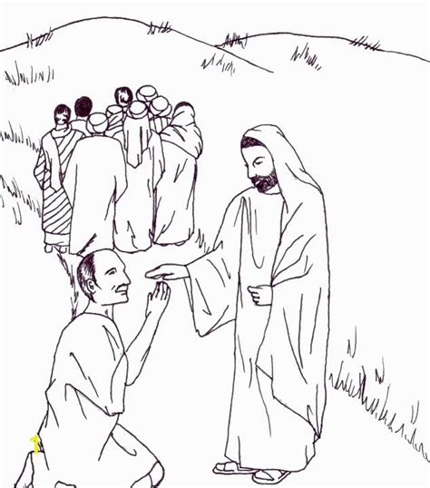 jesus heals  lepers coloring page divyajanan