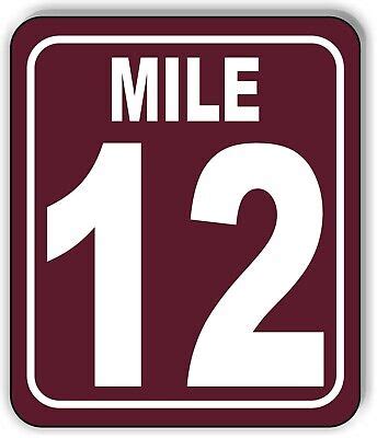 mile  distance marker brown running race  marathon aluminum composite sign ebay