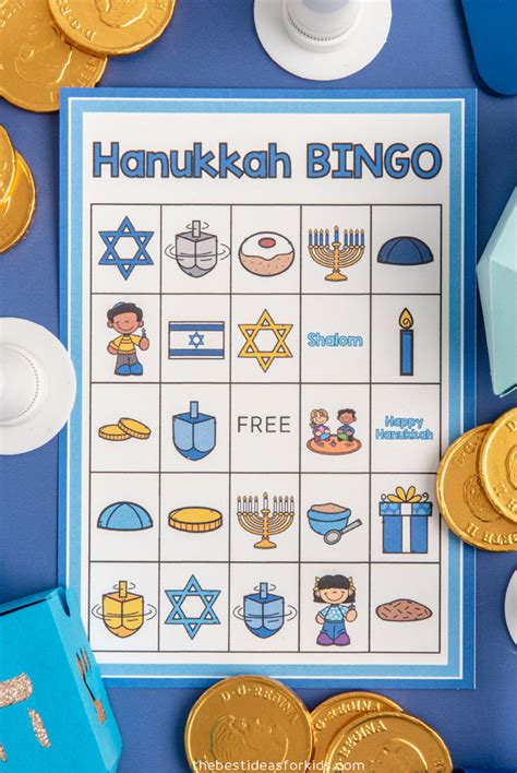 hanukkah bingo  printable cards   ideas  kids
