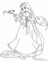 Rapunzel Coloring Pages Tangled Pascal Painting Disneyclips Disney Printable Pdf Part Funstuff sketch template