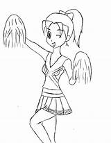 Coloring Pages Cheerleader Cheerleading Winking Stunt Eye Her Color Getcolorings sketch template