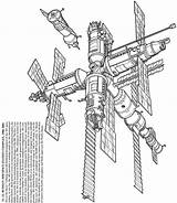 Space Station Coloring International Pages Publications Dover Moon Sun Stars Drawing 52kb 750px Doverpublications Lineart sketch template