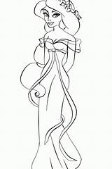Coloring Jasmine Princess Pages Disney Jasmin Colouring Print Printable Clipart Ina Dress Library Popular Coloringhome sketch template