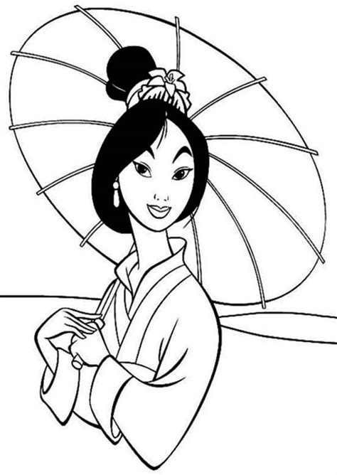 fa mulan  traditional chinese dress coloring page  print