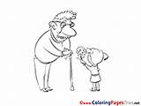 Coloring Pages Sheets People Grandfather Children Girl Hits sketch template