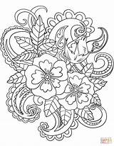 Coloring Pages Paisley Flowers Patterns Adults Designs Bandana Drawing Flower Floral Pattern Baroque Printable Print Kids Template Vintage Templates Getdrawings sketch template