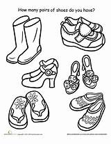 Shoes Coloring Pair Schoenen Drawing Pairs Worksheets Worksheet Kleurplaat Preschool Many Find Pages Shoe Color Printable Education Thema Afbeelding Kids sketch template