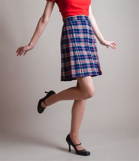 vintage  plaid skirt  mini skirt millbrook plaid
