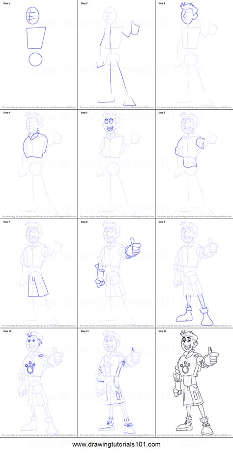 How To Draw Chris Kratt From Wild Kratts Printable Step By Step Drawing