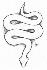 Snake Coloring Drawing Pages Snakes Outline Tattoo sketch template