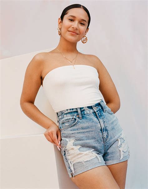 ae curvy denim mom shorts