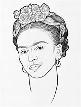 Frida Kahlo Drawing Drawings Outline Coloring Draw Pages Tattoo Simple Embroidery Sketches Getdrawings Choose Board Paintings sketch template