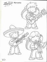 Mariachi Coloring Mexican Pages sketch template