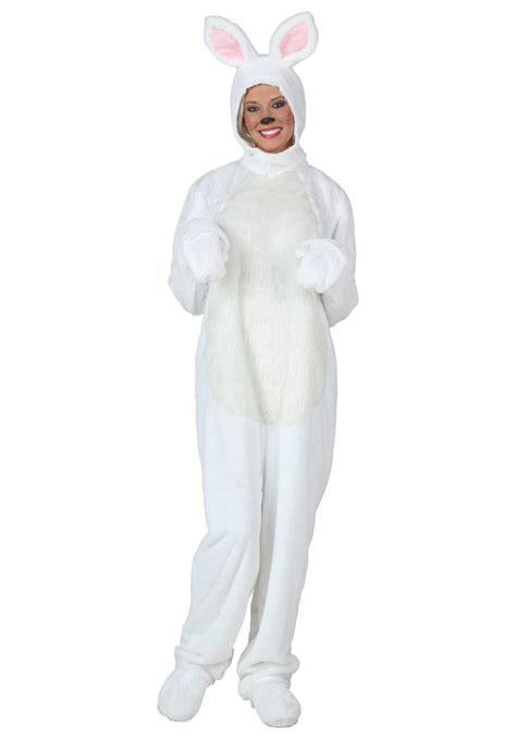 adult plus size white bunny costume