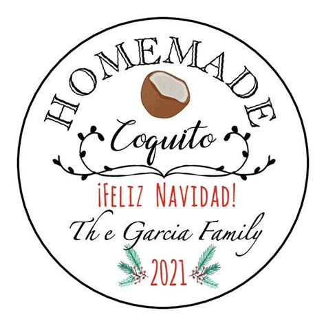 coquito labels holiday qty  personalized homemade etsy