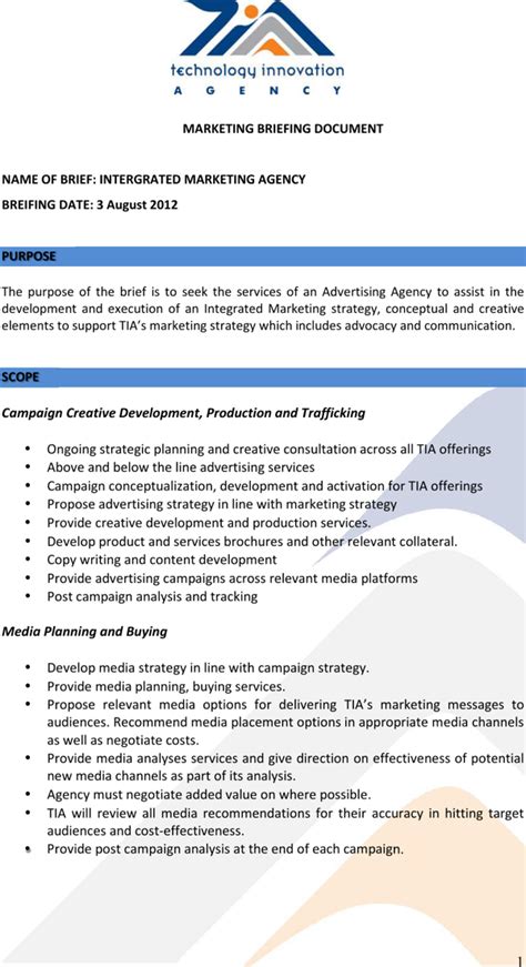marketing agency  sample template   page