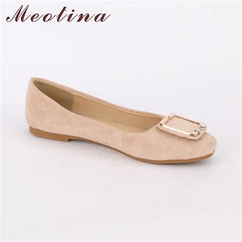 Shoes Ballet Flats Buckle Crystal Flat Square Toe Boat