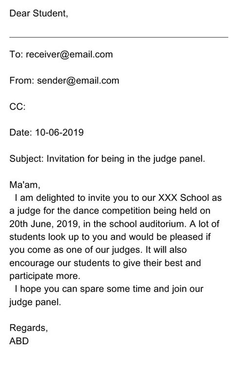 invitation letter    judge  singing contest onvacationswallcom