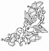 Coloring Awareness Hibiscus Maga Flowered Uncolored Ovarian Metacharis Tattooimages sketch template