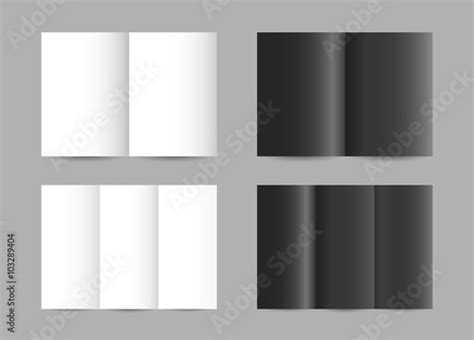 vector simple folded black  white paper leaflets stock image