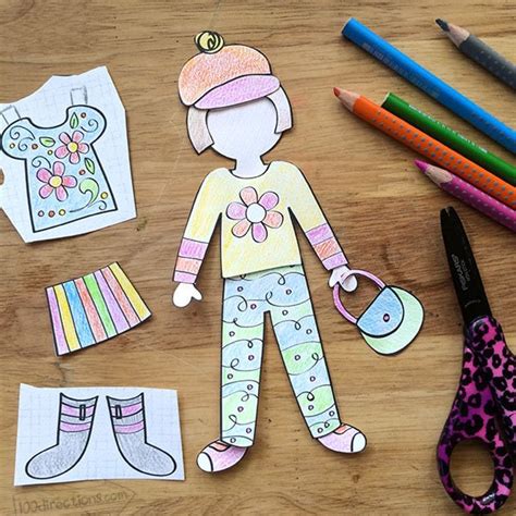 printable paper doll  kids activity  directions