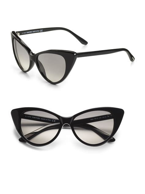 lyst tom ford nikita 55mm cat s eye sunglasses black in black