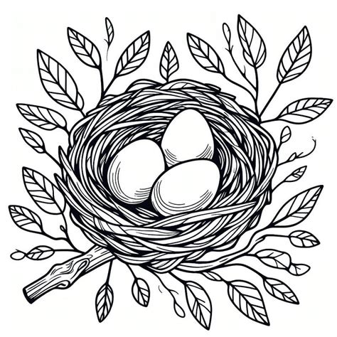 bird nest  printable coloring page  print  color