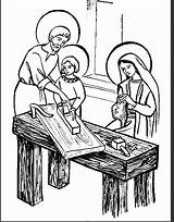 Famille Sainte Sagrada Carpenter Colorier Paix Prient Vocations Feast Família Católicos Espiritualidade Sagrado Ofícios Wickedbabesblog Catolicas sketch template