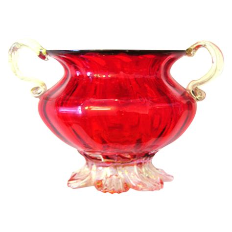 Murano Venini Rotes Glass Venetian Murano Red Glass Vase