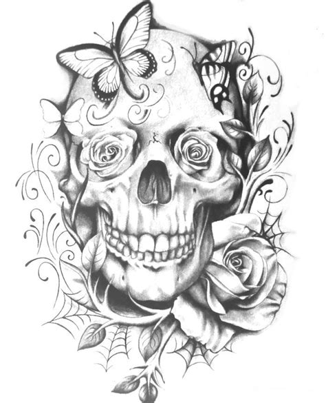 butterfly skull tattoo pages coloring pages