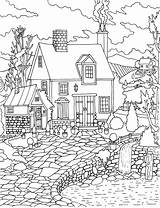 Coloring Adult Book Towns Pages Color Drawing Little Amazon Guardado Desde sketch template