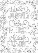 Justly Micah Verse Humbly sketch template