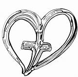 Crosses Cool Cross Draw Drawings Library Clipart Heart Easy sketch template