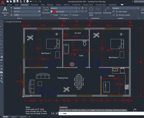 house floor plan  autocad learn