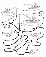 Maze Line Fishing Coloring Printable Fish Activity Pages Kids Mazes Sheets Clipart Sheknows Print Printables Lego Assorted Activities Templates Science sketch template