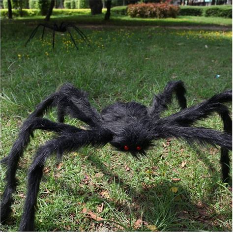 Ztgd 125cm Halloween Giant Spiders Black Hairy Spider For Indoor And