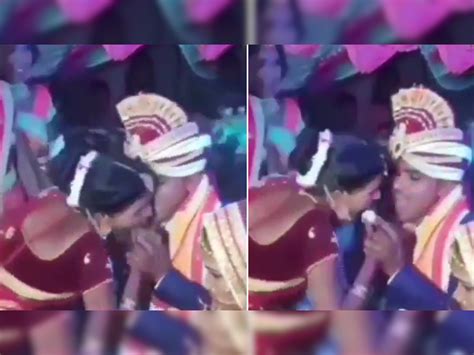Bride Groom Video Jija Saali Funny Kissing Scene During Wedding