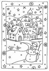 Coloring Winter Pages Snowy Houses Sheets Christian Christmas Kids House Adult sketch template