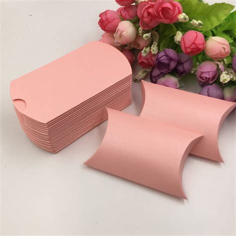 pcslot pink color pillow boxes diy paper gift boxesjewelry