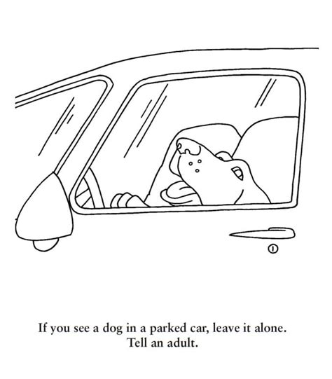 dog safety coloring page  printable coloring pages  kids