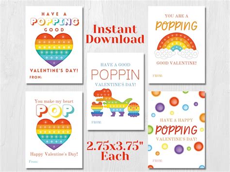 pop  valentine cards printable instant  etsy uk