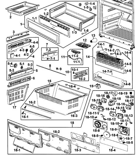 freezer diagram parts list  model rfabbpxaa samsung parts refrigerator parts